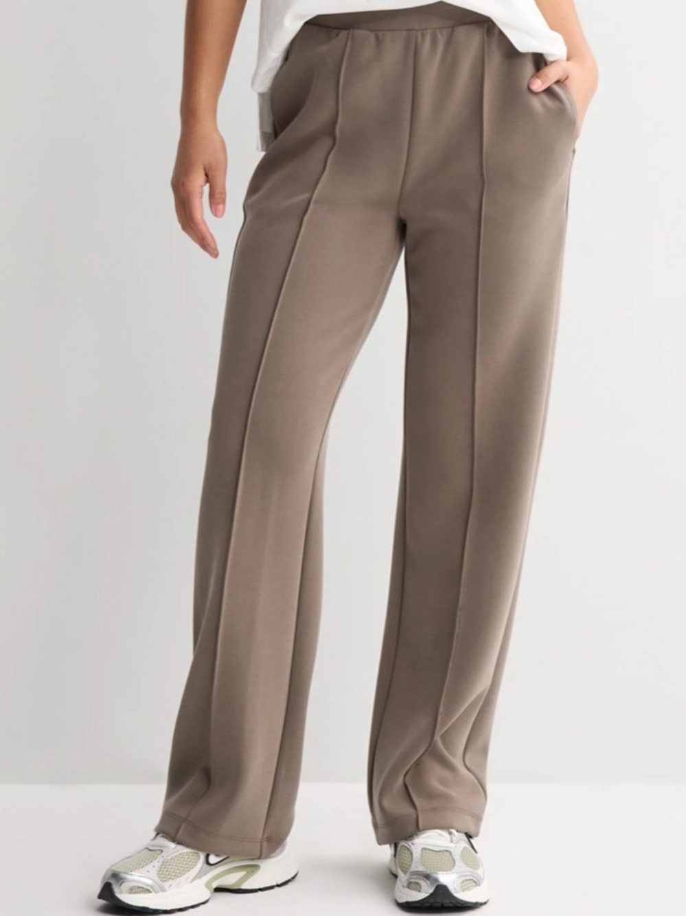 FLX Straight Leg Sweatpants Womens Small  Pocket Casual Tan Pants